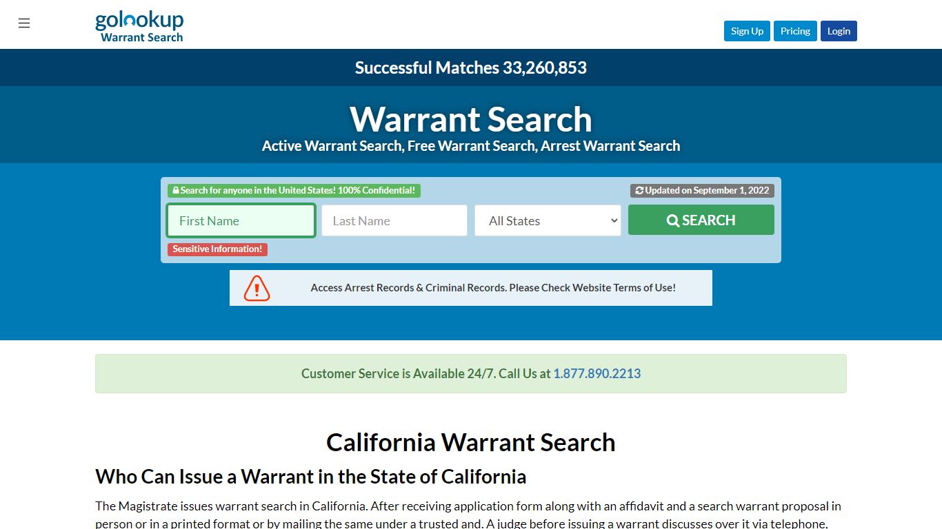 California Warrant Search, Warrant Search California - GoLookUp